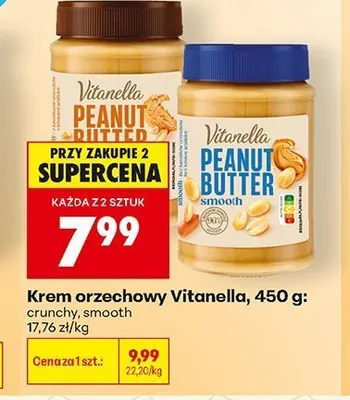 Krem orzechowy Vitanella crunchy promocja w Biedronka