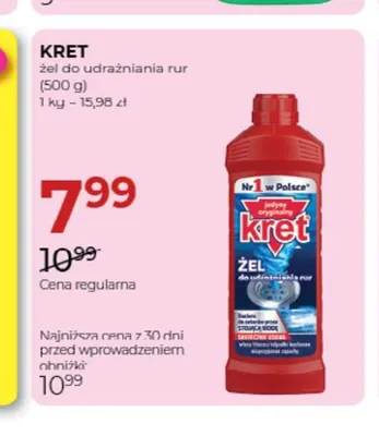 Żel do udrażniania rur Kret promocja w Drogerie Jawa