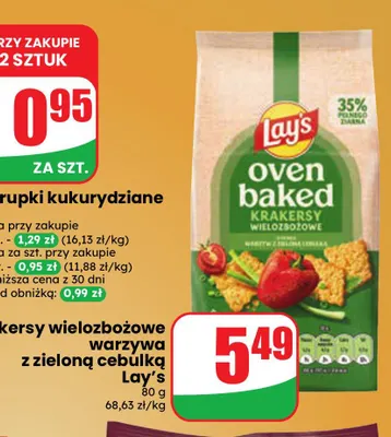 Krakersy wielozbożowe warzywa z zieloną cebulką Lay's promocja w Dino