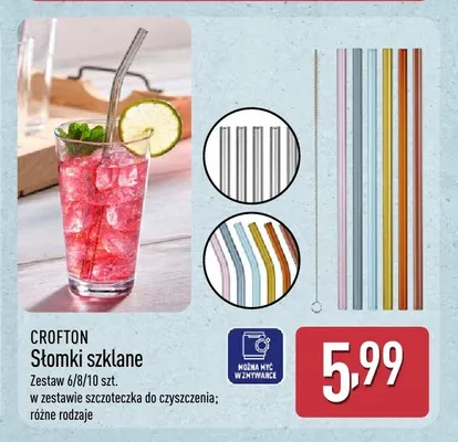 Słomki szklane Crofton 8-pak promocja w Aldi