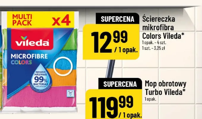 Ściereczka mikrofibra Colors Vileda 4-pak promocja w POLOmarket