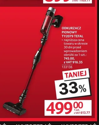 Odkurzacz pionowy Tefal promocja w Selgros
