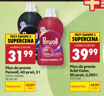Płyn do prania Perwoll Renew Black 40 prań promocja w Biedronka