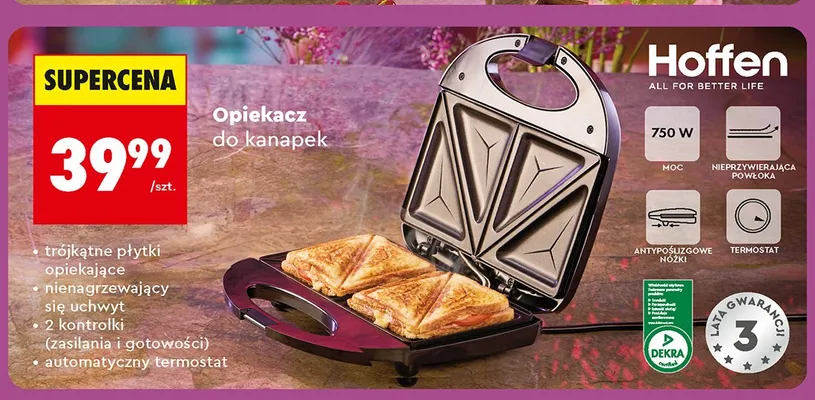 Opiekacz do kanapek Hoffen promocja w Biedronka