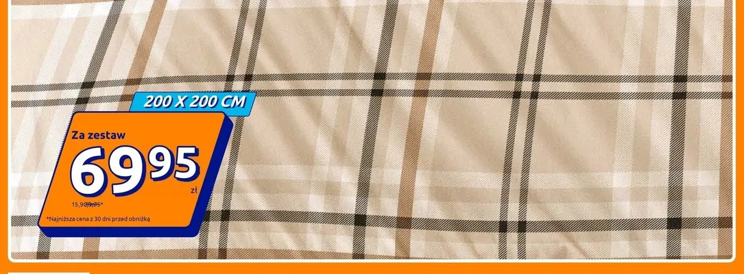 Flanelowy komplet pościeli 200x200 cm promocja w Action