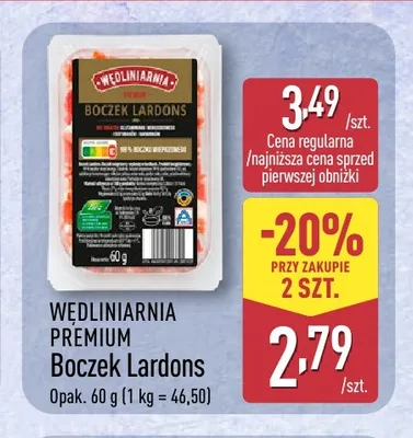 Boczek Lardons Wędliniarnia Premium promocja w Aldi