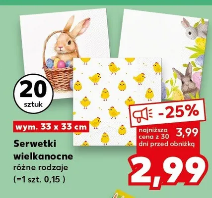 Serwetki wielkanocne różne rodzaje promocja w Kaufland