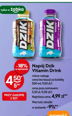 Napój Dzik Vitamin Drink Lemon Ice Tea promocja w Żabka