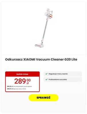 Odkurzacz XIAOMI Vacuum Cleaner G20 Lite promocja w Media Expert