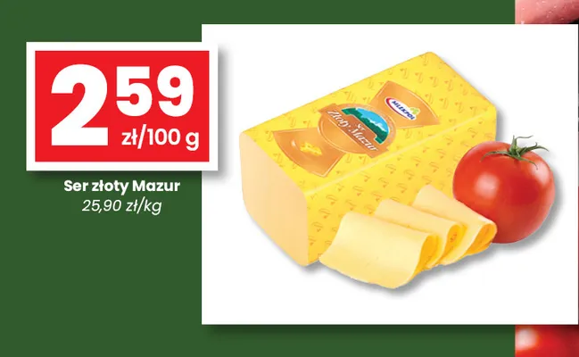 Ser żółty Złoty Mazur Mlekpol promocja w emma MARKET