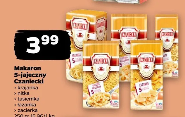 Makaron 5-jajeczny Czaniecki krajanka promocja w Netto