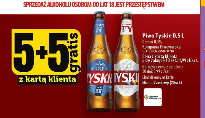 Piwo bezalkoholowe Tyskie promocja w TOPAZ