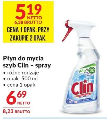 Płyn do mycia szyb Clin – spray promocja w Makro