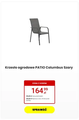 Krzesło ogrodowe PATIO Columbus promocja w Media Expert