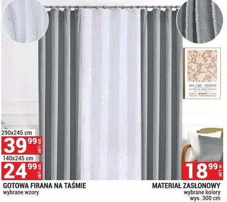 MATERIAŁ ZASŁONOWY wybrane kolory wys. 300 cm promocja w Merkury Market