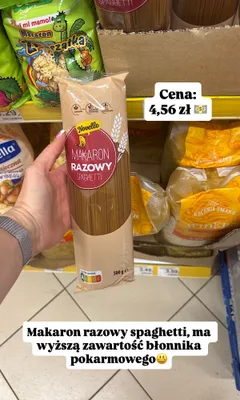 Makaron razowy spaghetti Novelle promocja w Dino