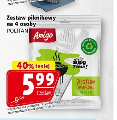 Zestaw piknikowy na 4 osoby Amigo promocja w Prim Market
