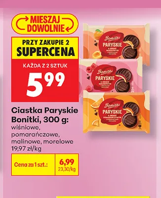 Ciastka Paryskie Bonitki malinowe promocja w Biedronka