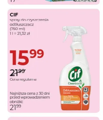 Spray do czyszczenia odtłuszczacz Cif promocja w Drogerie Jawa