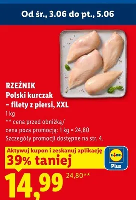 Polski kurczak filety z piersi Rzeźnik XXL promocja w Lidl