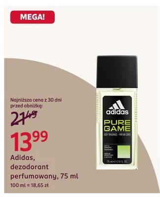 Dezodorant perfumowany Adidas, 75 ml promocja w Rossmann