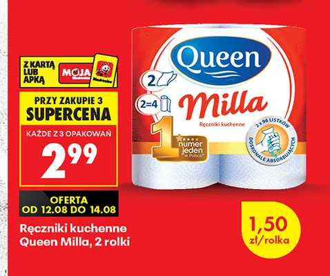 Ręczniki kuchenne Queen Milla promocja w Biedronka