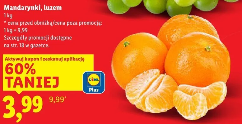Mandarynki, luzem promocja w Lidl