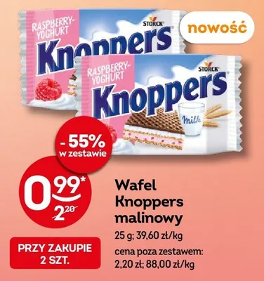 Wafel Knoppers malinowy promocja w Żabka