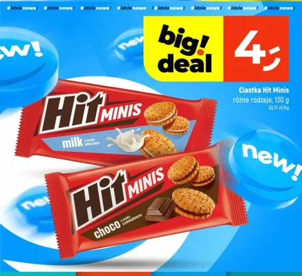 Ciastka Hit Minis Choco o smaku czekoladowym promocja w Dealz