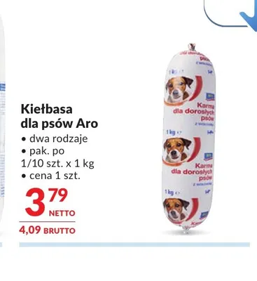 Kiełbasa dla psów Aro promocja w Makro