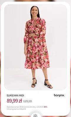 Sukienka midi Bonprix promocja w bonprix