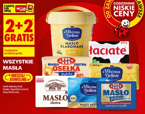 Masło ekstra Łaciate promocja w Biedronka