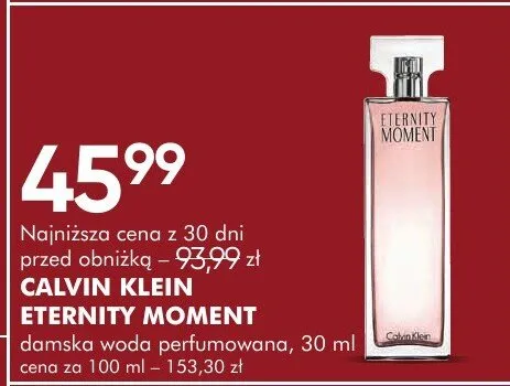 Woda perfumowana damska Calvin Klein Eternity Moment 30ml promocja w Super-Pharm
