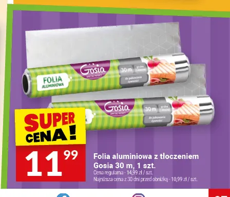 Folia aluminiowa z tłoczeniem Gosia 30 m promocja w Twój Market