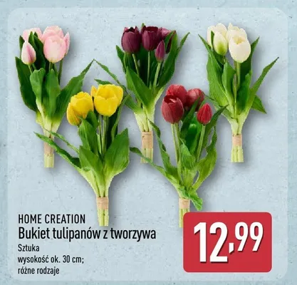 Bukiet tulipanów z tworzywa promocja w Aldi