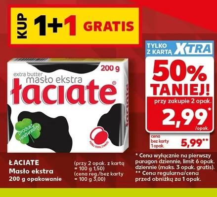 Masło ekstra Łaciate promocja w Kaufland