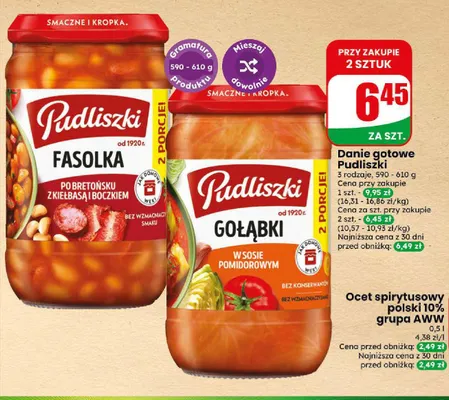 Danie gotowe Fasolka po bretońsku z kiełbasą i boczkiem Pudliszki promocja w Dino
