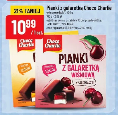 Pianki z galaretką Choco Charlie wiśniowe promocja w POLOmarket
