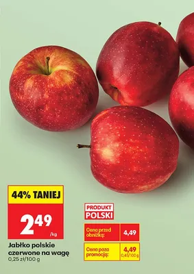 Jabłko polskie czerwone na wagę promocja w Biedronka