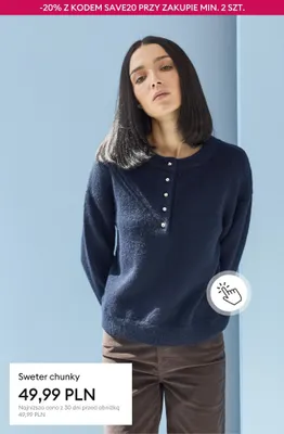 Sweter chunky promocja w Sinsay