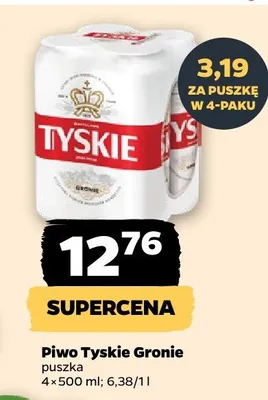 Piwo Tyskie Gronie 4x500 ml promocja w Netto