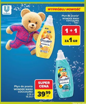 Płyn do prania Coccolino Wonder Wash Ultra Clean promocja w Carrefour Market