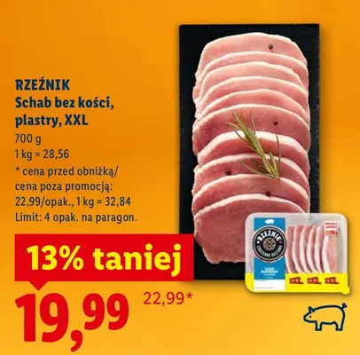 Schab bez kości, plastry, XXL promocja w Lidl