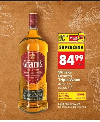 Whisky Grant's Triple Wood promocja w Biedronka