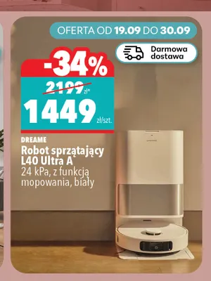 Robot sprzątający L40 Ultra Ae z funkcją mopowania biały Dreame promocja w Biedronka Home