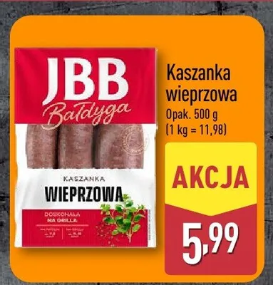 Kaszanka wieprzowa JBB Bałdyga promocja w Aldi