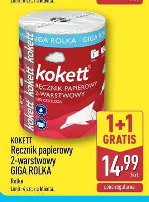 Ręcznik papierowy 2-warstwowy Kokett Giga Rolka promocja w Aldi