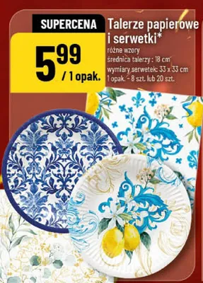Talerze papierowe i serwetki promocja w POLOmarket