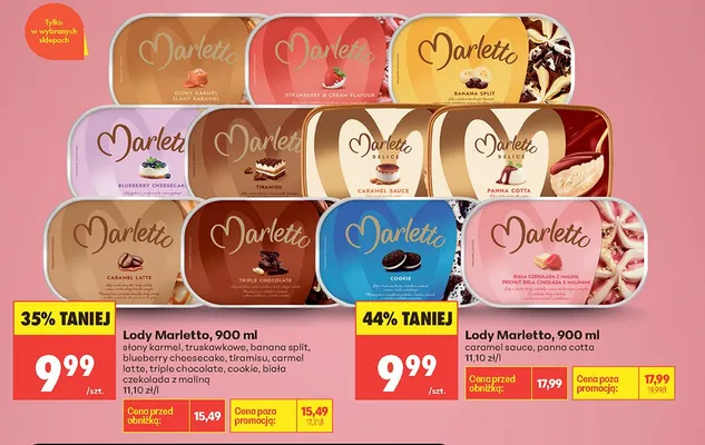 Lody Marletto banana split promocja w Biedronka