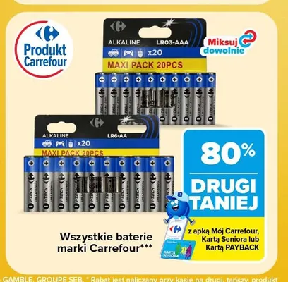 Baterie alkaliczne LR03-AAA Maxi Pack Carrefour promocja w Carrefour Market